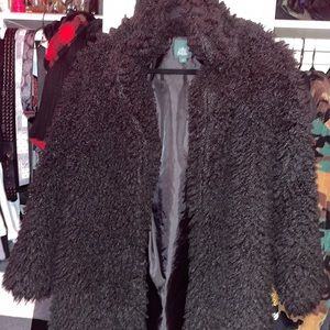 Long faux fur black